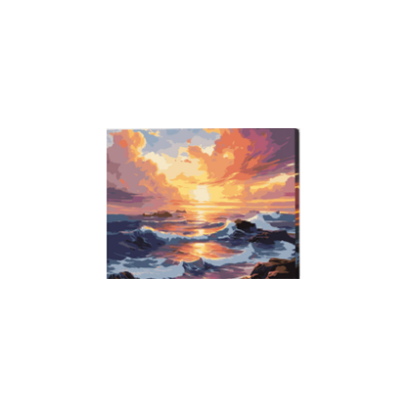 KIT PAINT BY NUMBERS CON BASTIDOR CREPÚSCULO MARINO 50X65